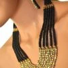 Western Fashion Gold-Black Multi Strand Necklace Necklaces & Earrings