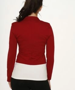 Hearts & Roses London Decades Red Military Plus Size Jacket