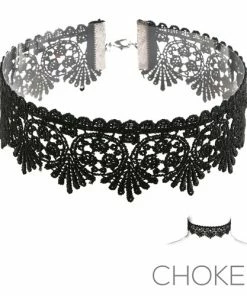 Western Fashion Black Lace Choker Necklaces & Earrings