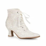 Ellie Shoes 2.5" Heel Ivory Lace Boot Women's Shoes