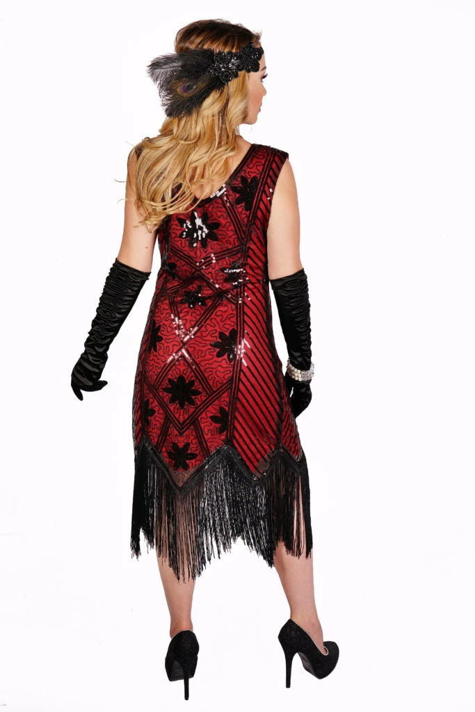 Western Fashion Art Deco Flapper Red Decades 4 Western Fashion Art Deco Flapper Red Decades