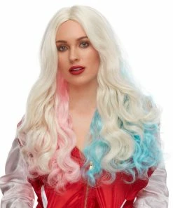 West Bay Rebel Blue & Pink Long Wig