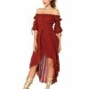 Leg Avenue Peasant Dress Plus Rust Pirate & Medieval/Renaissance