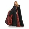 Underwraps 63" Black Velvet Hooded Cape With Embossed Red, Silver Or Purple Lining Capes