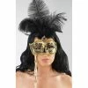 Kayso International Inc. Masquerade Mask Black & Gold On Stick Masquerade Masks