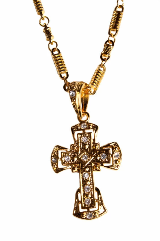 Western Fashion Rhinestone Cross And Chain Necklace 3 Western Fashion Rhinestone Cross And Chain Necklace