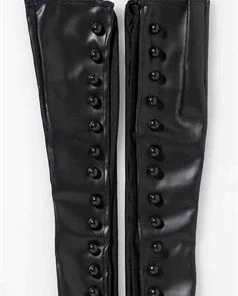 Forum Novelty Boot Spats Vinyl Black W-Buttons