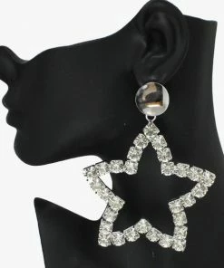 Good Feelings Silver/Clear, Oversized Star Rhinestone Earring