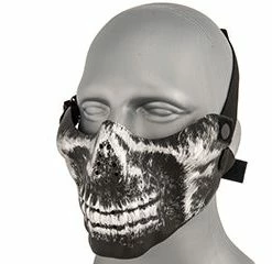 UK Arms SKULL HALF-FACE MASK (SILVER & BLACK) Masquerade Masks