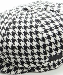 Dorfman Pacific Newsboy Black And White Houndstooth