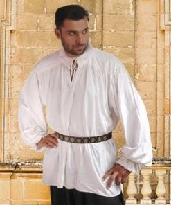 Pirate Dressing Renaissance Shirt Ruffle Neck White