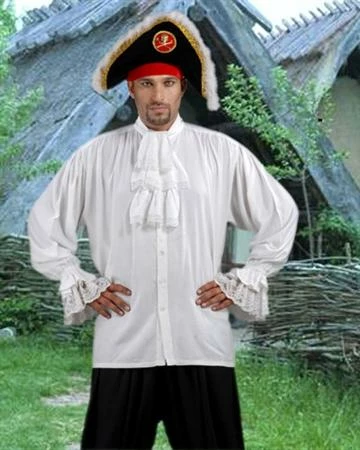 Pirate Dressing Colonial Shirt White 3 Pirate Dressing Colonial Shirt White