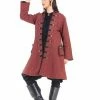 Pirate Dressing Coat Ladies Rust Coat W-Wood Buttons 2 Pirate Dressing Coat Ladies Rust Coat W-Wood Buttons