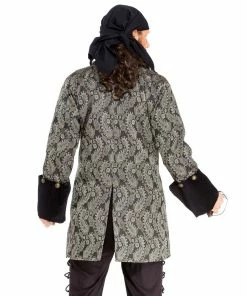 Pirate Dressing Pirate Coat Black With Gold Paisley Pirate & Medieval/Renaissance