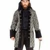Pirate Dressing Pirate Coat Black With Gold Paisley Pirate & Medieval/Renaissance