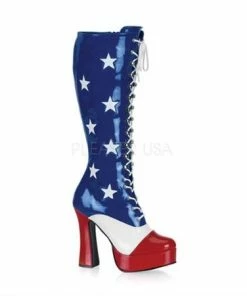 Pleaser Boot Electra 5" Lace Up American Flag