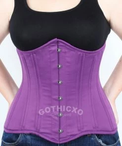 The Corset Company Corsets & Corset Dresses Long Underbust Purple Taffeta Corset