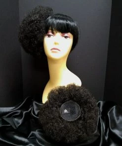 West Bay Afro Puff Clip In Pair Black