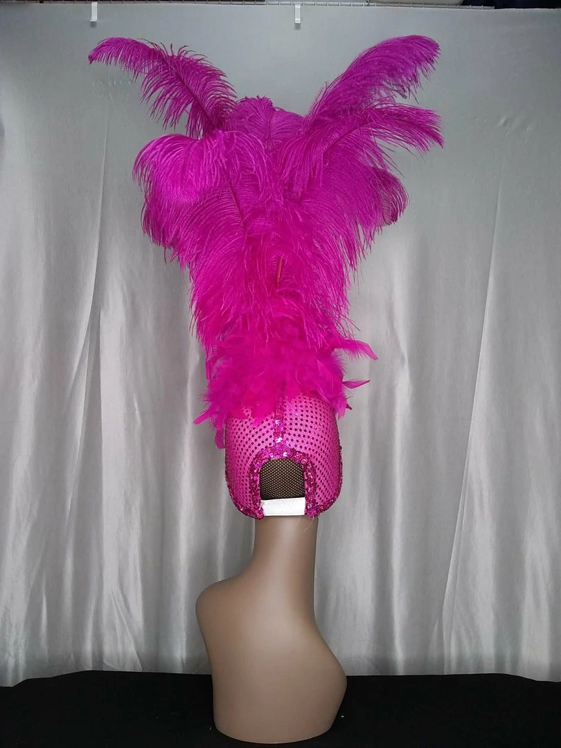 Boa Novelty Feather Showgirl Feather Duster Headpiece Fuchsia Burlesque 4 Boa Novelty Feather Showgirl Feather Duster Headpiece Fuchsia Burlesque