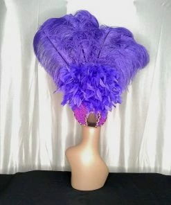 Boa Novelty Feather Showgirl Headpiece Purple Burlesque