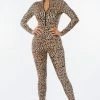 Lets Go Apparel Bodysuit Leopard Zip Front 1 Lets Go Apparel Bodysuit Leopard Zip Front