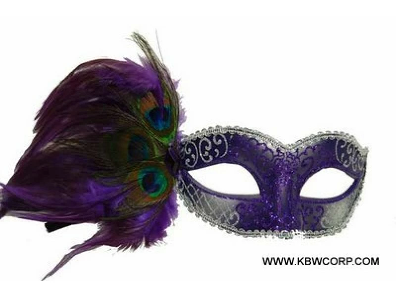 KBW Global Corp Venetian Mask W/ Feathers 6 KBW Global Corp Venetian Mask W/ Feathers