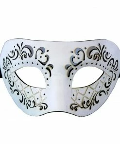 KBW Global Corp Masquerade Masks Pleather Mask W/ Swirls