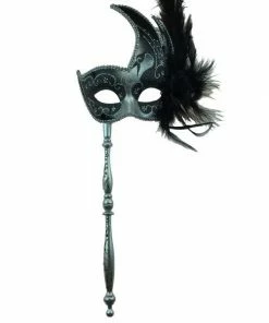 KBW Global Corp Masquerade Swan Motif With Feathers And Attached Stick Masquerade Masks 14 KBW Global Corp Masquerade Swan Motif With Feathers And Attached Stick Masquerade Masks