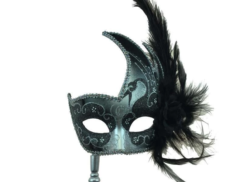 KBW Global Corp Masquerade Swan Motif With Feathers And Attached Stick Masquerade Masks 5 KBW Global Corp Masquerade Swan Motif With Feathers And Attached Stick Masquerade Masks