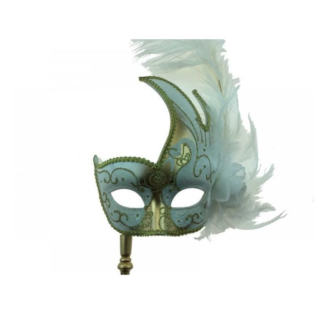 KBW Global Corp Masquerade Swan Motif With Feathers And Attached Stick Masquerade Masks 3 KBW Global Corp Masquerade Swan Motif With Feathers And Attached Stick Masquerade Masks