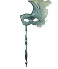 KBW Global Corp Masquerade Swan Motif With Feathers And Attached Stick Masquerade Masks 18 KBW Global Corp Masquerade Swan Motif With Feathers And Attached Stick Masquerade Masks