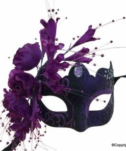 KBW Global Corp Venetian Mask With Flowers In 4 Colors