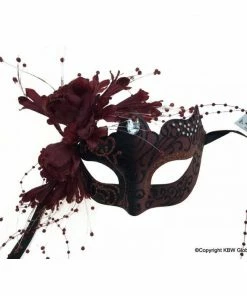 KBW Global Corp Venetian Mask With Flowers In 4 Colors