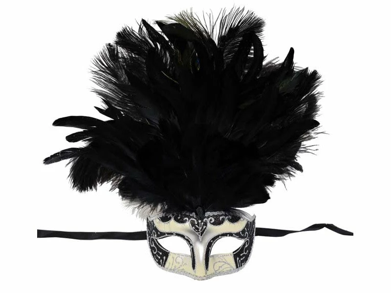 KBW Global Corp Masquerade Masks Mask W/ Feathers In 3 Colors 3 KBW Global Corp Masquerade Masks Mask W/ Feathers In 3 Colors