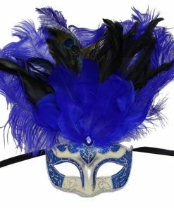 KBW Global Corp Masquerade Masks Mask W/ Feathers In 3 Colors 7 KBW Global Corp Masquerade Masks Mask W/ Feathers In 3 Colors