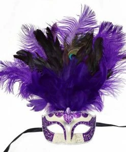 KBW Global Corp Masquerade Masks Mask W/ Feathers In 3 Colors 9 KBW Global Corp Masquerade Masks Mask W/ Feathers In 3 Colors