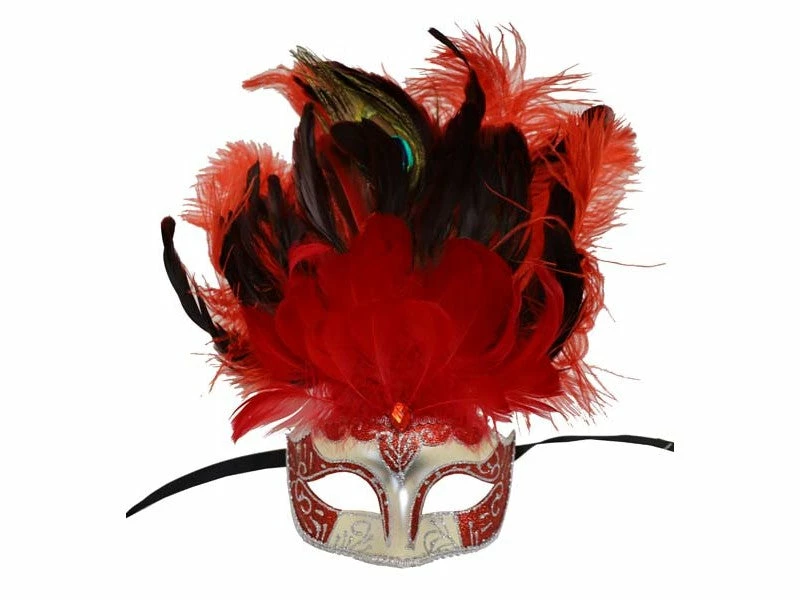 KBW Global Corp Masquerade Masks Mask W/ Feathers In 3 Colors 5 KBW Global Corp Masquerade Masks Mask W/ Feathers In 3 Colors