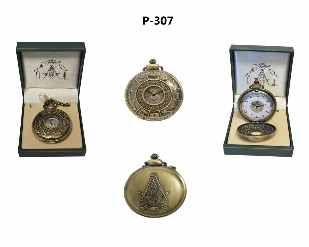 Sigma Impex Inc. Masonic Pocket Watch Open Faced 3 Sigma Impex Inc. Masonic Pocket Watch Open Faced