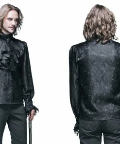 Western Fashion Steampunk & Victorian Men's Black Gothic/Poet Shirt