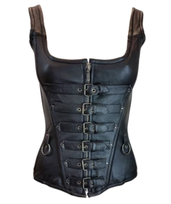 Vance Leather Corsets & Corset Dresses Corset Leather 6 Buckle Zipfront Tank