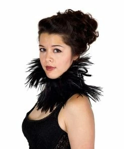 Zucker Boas & Feathers Black Feather Choker In Black Or Red