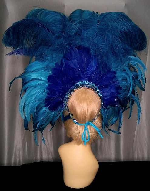Boa Novelty Feather Turquoise And Purple Headpiece Burlesque 4 Boa Novelty Feather Turquoise And Purple Headpiece Burlesque