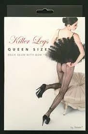 Yelete Hosiery & Lingerie Fishnets Black W/Backseam & Bow Tie