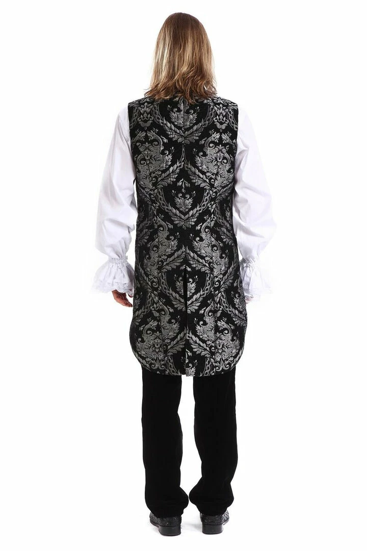 Pentagramme Gothique Black And Silver Waistcoat Gothic Royalist