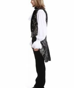 Pentagramme Gothique Black And Silver Waistcoat Gothic Royalist
