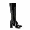 Ellie Shoes Black Patent Gogo Boots Women's Shoes