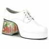 Pleaser White Platform Shoe With Floating Fish In Heel Men's Shoes