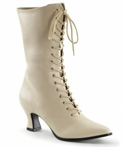 Pleaser Women's Shoes Boot Victorian Cream