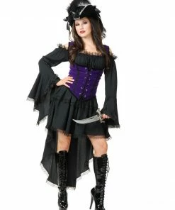 Charades Black Pearl Pirate Lady Dress